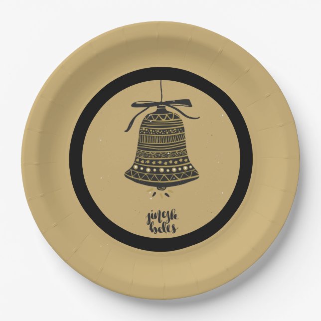 Prato De Papel Festa de Ouro Festivo (Frente)