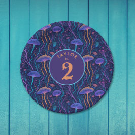 Prato De Papel Festa de Padrão de Água-Vidro Púrpura Colorida