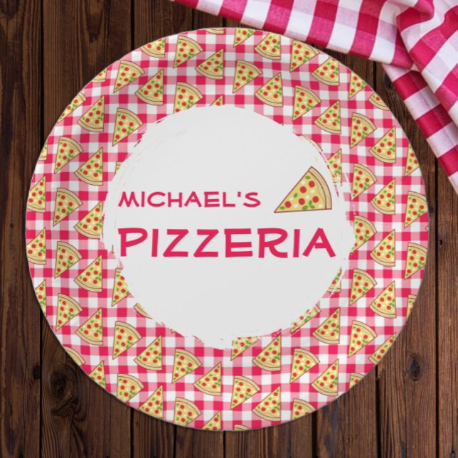 Prato De Papel Festa de Pizza Aniversário Infantil (Criador carregado)