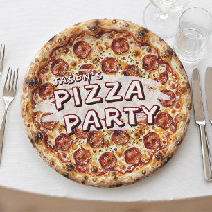 Prato De Papel Festa de Pizza Aniversário Infantil