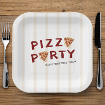 Festa de Pizza Infantil Aniversário Listrado