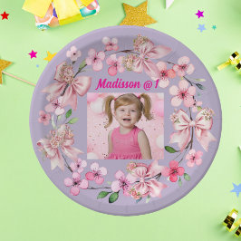 Prato De Papel Festa de primeiro aniversario de Fotografia de Arc