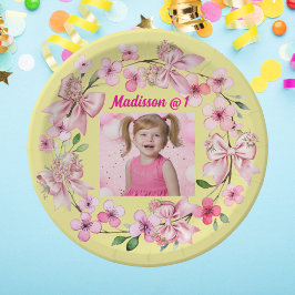 Prato De Papel Festa de primeiro aniversario de Fotografia de Arc