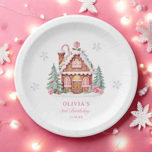 Prato De Papel Festa de primeiro aniversario de Garota do Gingerp (Criador carregado)