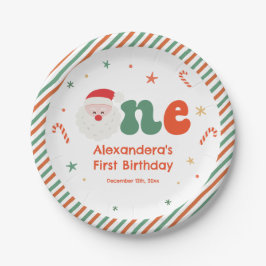 Prato De Papel Festa de primeiro aniversario de Natal