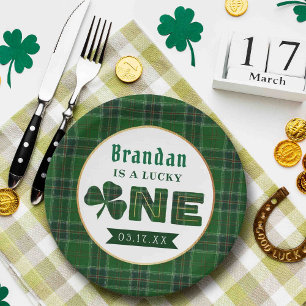 Prato De Papel Festa de primeiro aniversario de Shamrock