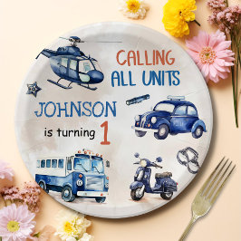 Prato De Papel Festa de primeiro aniversario do Garoto Policial