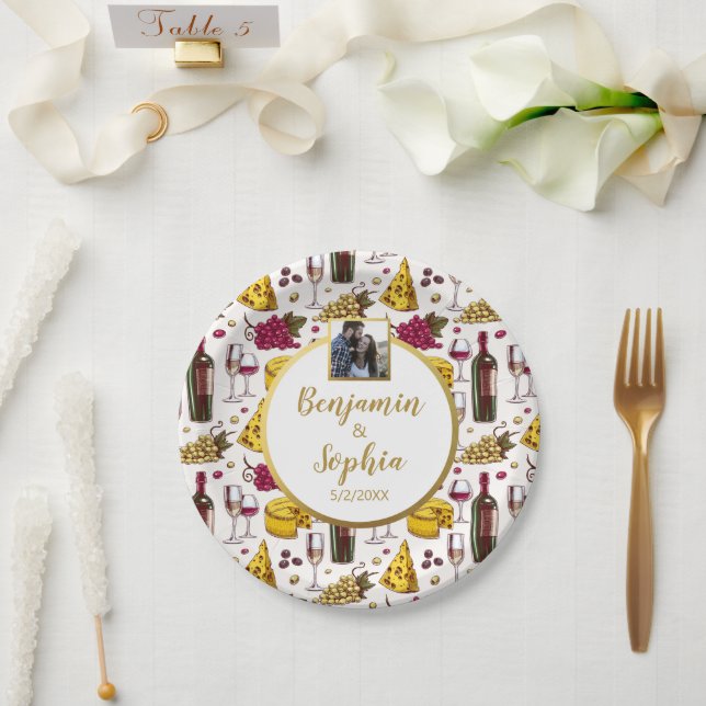 Prato De Papel Festa de Provando de Vinho e Queijo, Texto Fotográ (Casamento)