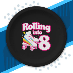 Prato De Papel Festa de Skate para crianças - 8.º aniversário - P