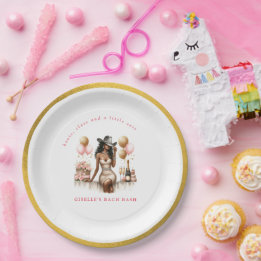 Prato De Papel Festa de solteira Ocidental do Último Rodeio