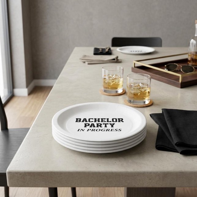 Prato De Papel Festa de Solteiro em Andamento (Criador carregado)