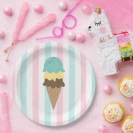 Prato De Papel Festa de Sorvete Sweet Scoops
