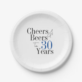 Prato De Papel Festa de Tipografia de aniversário de 30 anos e Sa