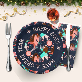 Prato De Papel Festa de vamos! Ano Novo