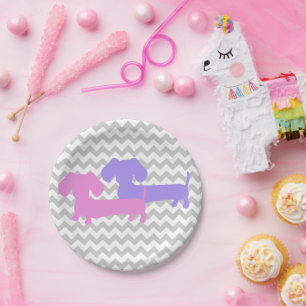 Prato De Papel Festa Dupla de Cachshund Wiener