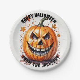 Prato De Papel festa feliz do Dia das Bruxas