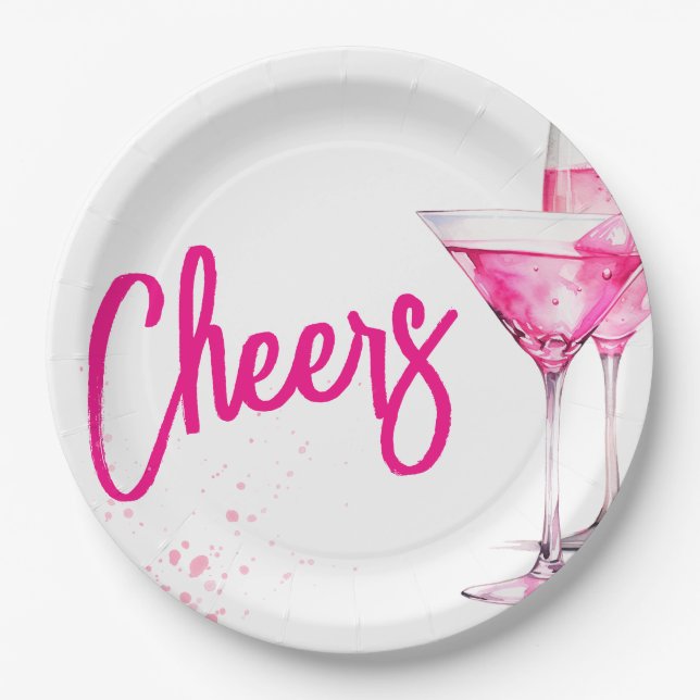 Prato De Papel Festa Galentines das Meninas Aquarela (Frente)