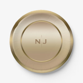 Prato De Papel Festa Glamour Moderno Dourado Brilhante