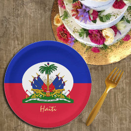 Prato De Papel Festa Haitiana Flag & Haiti, aniversário/esportes