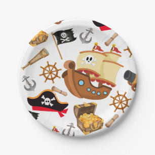 Prato De Papel Festa Infantil Pirata   Ahoy Matey Aniversário Pir