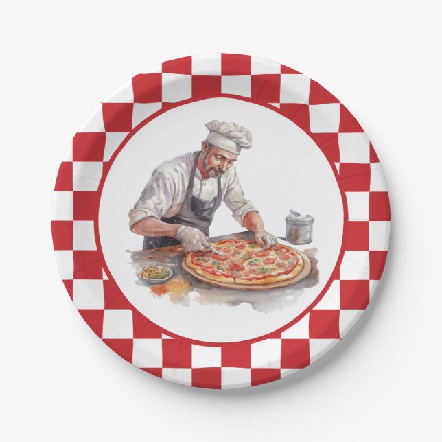 Prato De Papel festa legal de pizza chef (Frente)