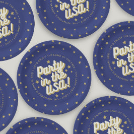 Prato De Papel Festa nos EUA Decorações da Marinha para o 4 de Ju