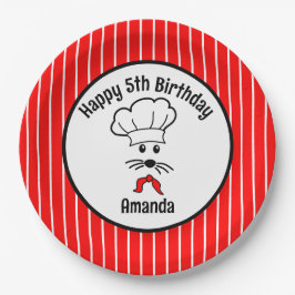 Prato De Papel Festa personalizável para pequenos padeiros de mou