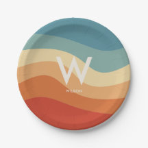 Festa Pessoal Monograma Listrado Retro Ondulado