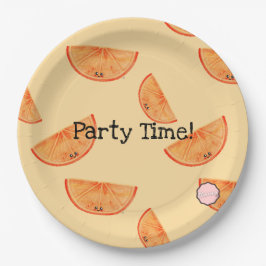 Prato De Papel Festa! Placas de papel laranja Kawaii