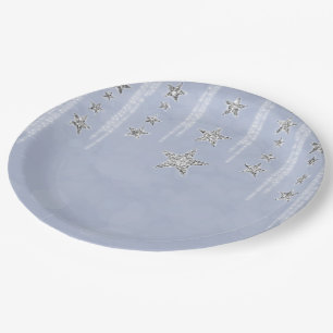 Prato De Papel Festa Sweet 16 Baby Blue e Estrelas Brilhantes Pra