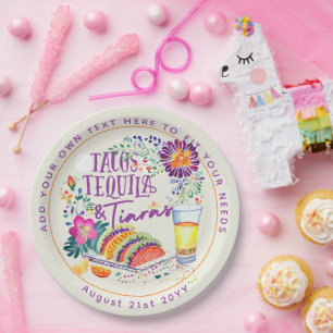 Prato De Papel Festa Tacos Tequila e Tiaras