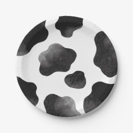 Prato De Papel Festa Tema Impressão de Vaca, Manchas de Vaca Pret