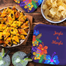 Festa Tropical Luau Hibiscus com Texto Personaliza