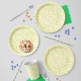 Prato De Papel Festa Vibrante de Confete de Terrazzo na Costa Ama