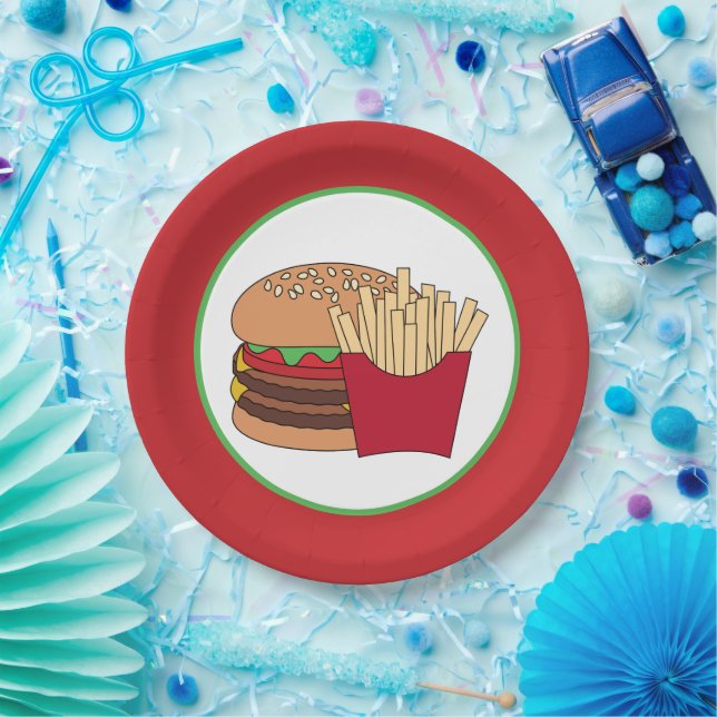 Prato De Papel festas de hambúrgueres bonitos (Festa)