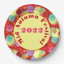 Prato De Papel Festival da Lua de outono do médio - Placas de Pap