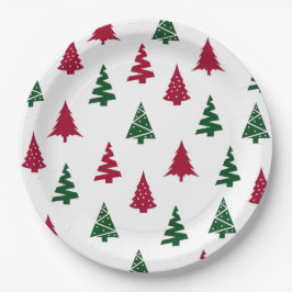 Prato De Papel Festive Christmas Tree Paper Plates
