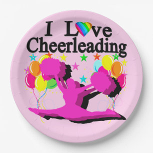 PRATO DE PAPEL FESTIVE EU AMO PLACAS DE PAPEL CHEERLEADING
