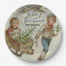 Prato De Papel Festivo Placa de Férias de Inverno de Leve