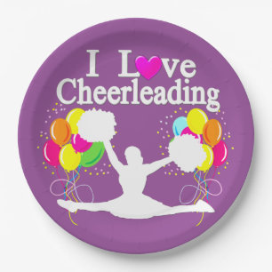 PRATO DE PAPEL FESTIVO PURO EU AMO PLACAS DE PAPEL CHEERLEADING