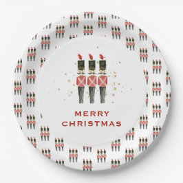 Prato De Papel Festivo Vermelho e Dourado Natal