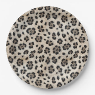 Prato De Papel Ficar Selvagem Leopardo da Neve Olhar de Pelúcia F