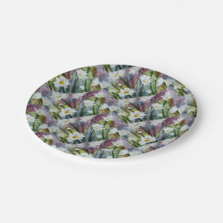 PRATO DE PAPEL FIELD OF WHITE DAISY FLOWERS PAPER PLATE