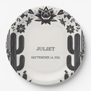 Prato De Papel Fiesta Cactus Love In Bloom Mexicanos Chá de panel