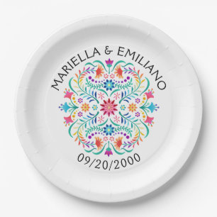 Prato De Papel Fiesta Floral Birthday Chá Wedding