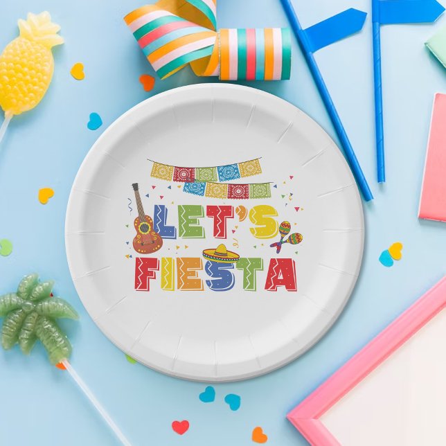 Prato De Papel Fiesta Paper Plate Mexico Theme Party Plata (Criador carregado)