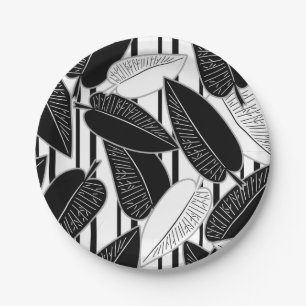 Prato De Papel Fígado preto moderno deixa impressão abstrato