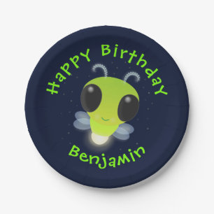 Prato De Papel Figura de desenho animado com inseto brilhante ver