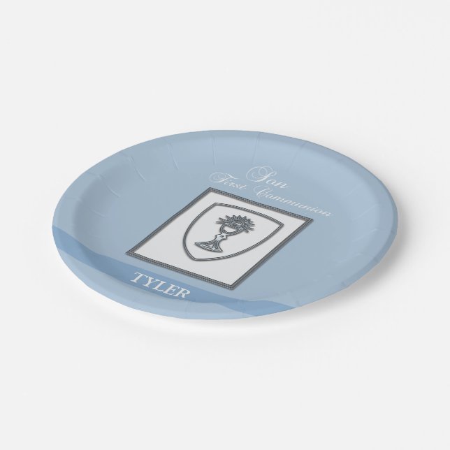 Prato De Papel Filho, 1ª Comunhão Silver Chalice (Inclinado)