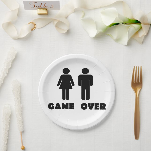 Prato De Papel Fim de jogo (Casamento)